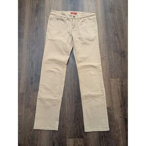Guess Jeans Mens 31x31 (30x32) Beige Khaki Slim Straight Stretch Denim Preppy